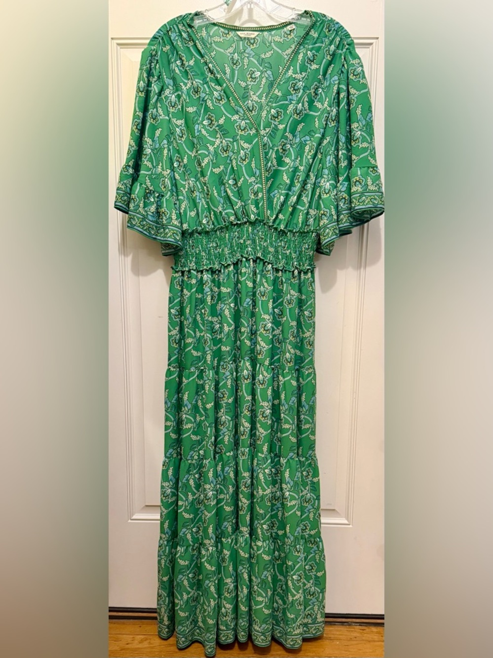 Max Studio Green Floral Print Top